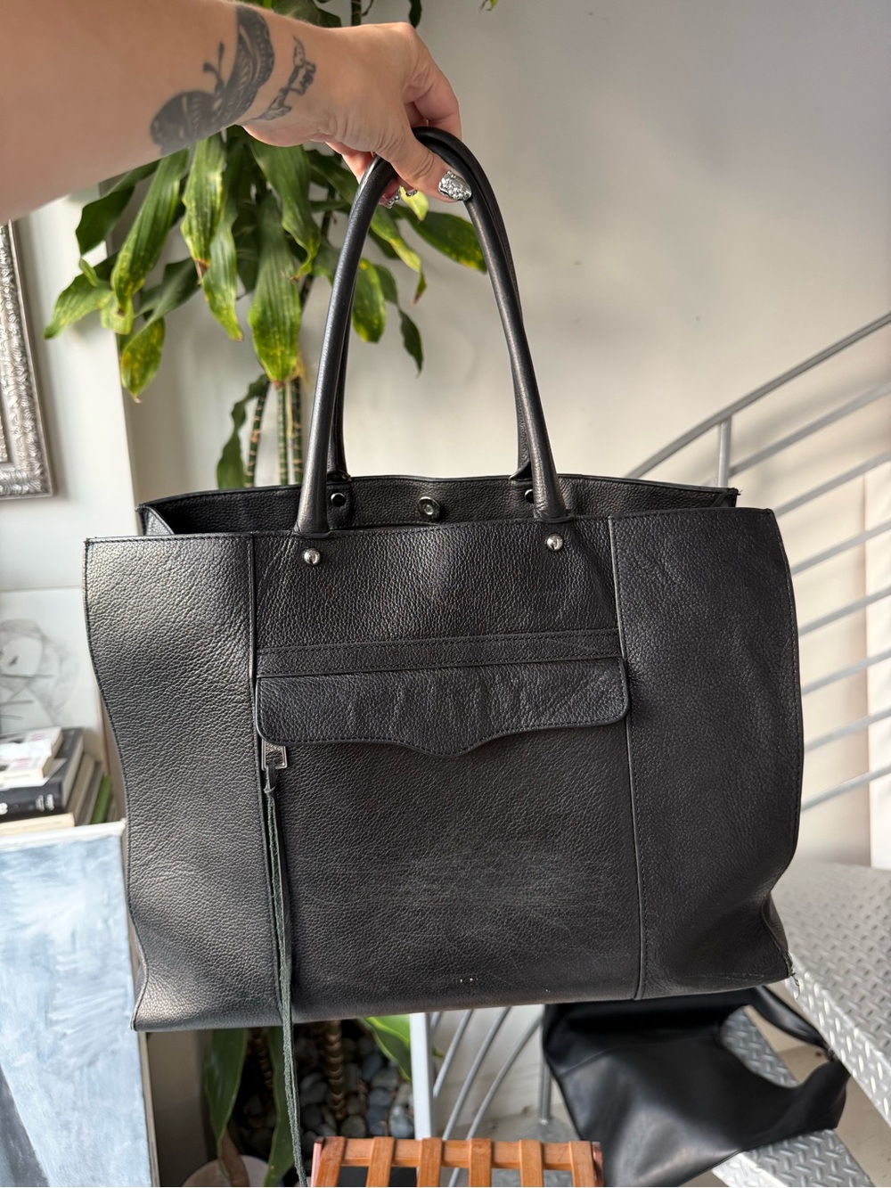 Rebecca Minkoff Black Leather Tote Bag